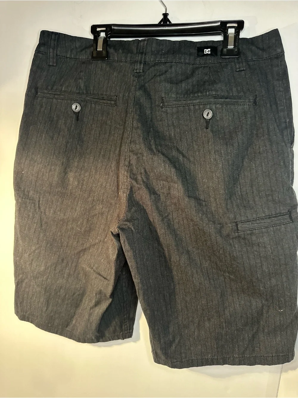 DC Men's Dark Pinstripe Flat-Front Shorts